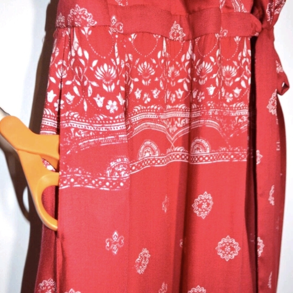 New Jetset Diaries TDJ Bandana Print Wrap Maxi Dress Size Large Western Festival - Picture 6 of 9